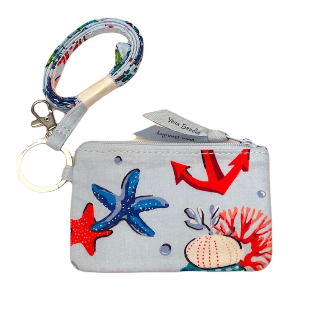 Vera Bradley Zip ID Case & Lanyard, Anchors Aweigh